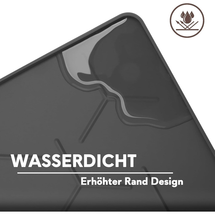 Мапа для котячого туалету Garoopion, силіконова, 86x56 см, чорна. Захист від протікання, легко мити.