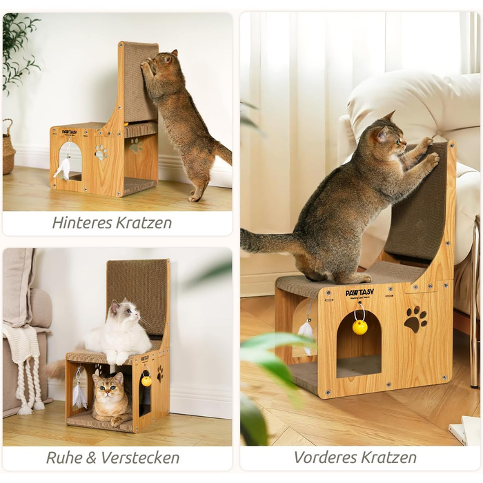 Котячий кігтетоп Pawtasy 2 в 1: для стіни та кута, з іграшкою-м'ячиком, захист меблів