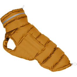 Зимовий одяг для собак: тепла куртка та жилет, захист від вітру, жовтий колір. Підходить для великих собак.