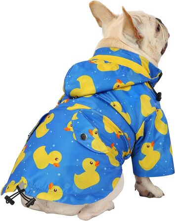 Дощовик для собак HDE, двошаровий, на блискавці, з капюшоном, розмір 3XL (M, блакитний)