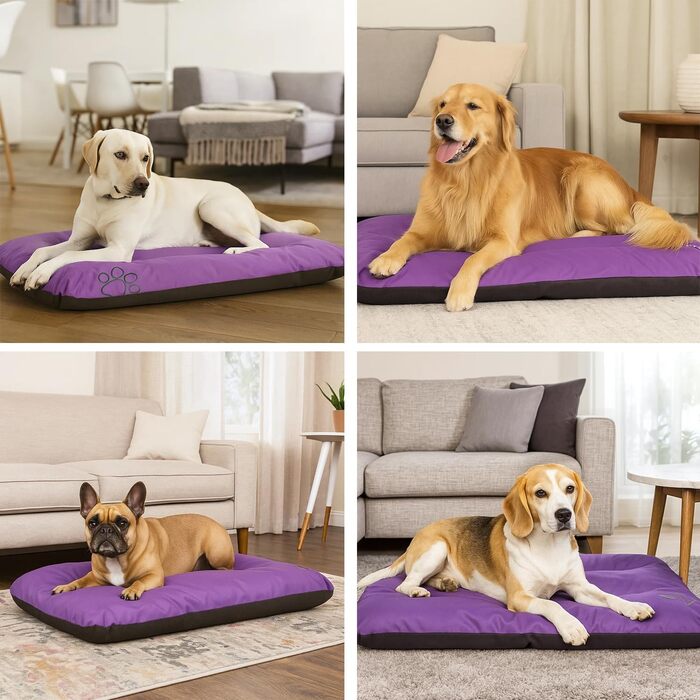 Килимок для собак ECO: великий, середній, малий - вологостійкий, м'який, 90x60x8 см (фіолетовий)