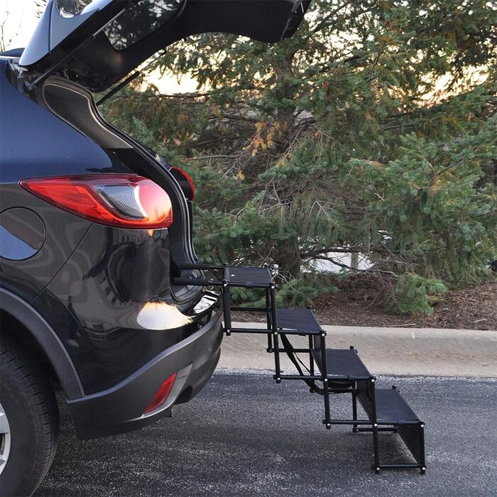 Складана рамка для собак у машину, 4 сходинки, до 90.7 кг, для SUV, вантажівки, диванів, ліжок