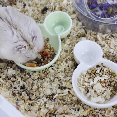 Миска для їжі та води для хом'яків LuckyOpt, мила форма мишки, кераміка, легко миється, підходить для морських свинок, їжаків, білок, гризунів, цукрових посвистів (фіолетовий, зелений)