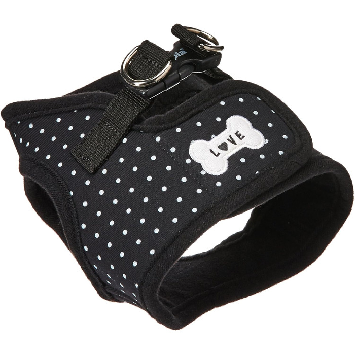 Шлея для собак Puppia Dotty B, м'яка нейлонова з принтом у горошок