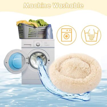 Кругле ліжко для собак та котів Donut, м'яке плюшеве, 70 см, сірий колір