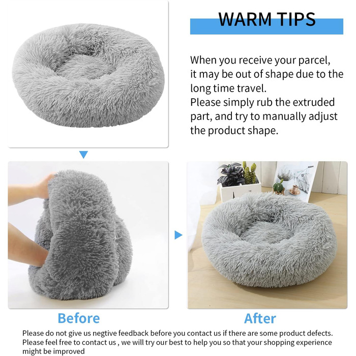 Кругле ліжко для собак та котів 70 см, м'яке гніздо-корзина, тепле ліжко-подушка для середніх собак, котів та інших домашніх тварин (темно-сірий)