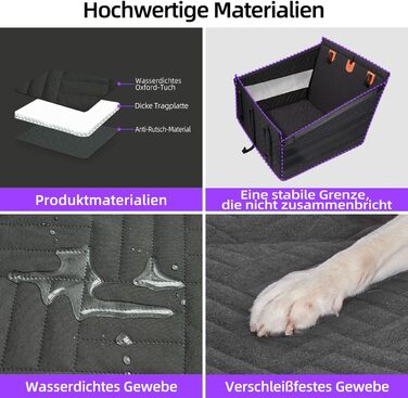 Автомобільний аксесуар для собак - крісло-підвищувач для великих собак до 25 кг (Чорний, L)