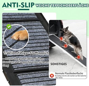 Рампа для собак Hunderampe Auto, автоматичне складання, антиковзаюча поверхня, для автомобілів, вантажівок та SUV, до 110 кг