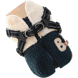 Зимовий теплий одяг для собак, куртка для тварин з отвором для повідка, для холодної погоди – рожевий/білий (зелений/білий), для маленьких та середніх собак