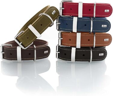 Нашийник для собак HUNTER AALBORG SPECIAL, червоний, шкіряний, міцний, комфортний (M)