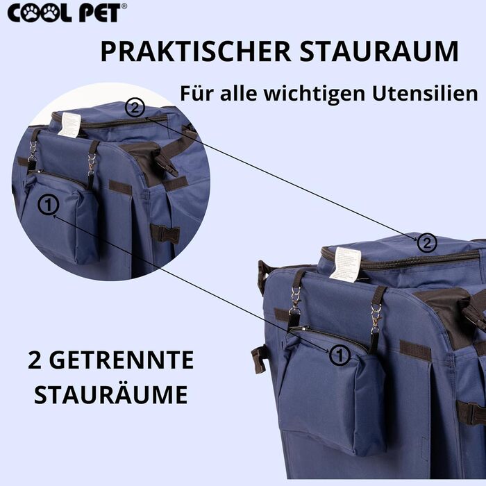 Переносна складана переноска для собак 91x64x64 см, блакитна