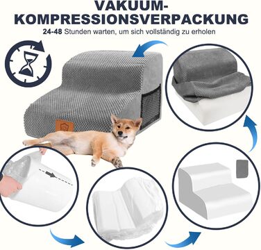 Сходи для собак і котів Masthome, 2-ступінчасті, водонепроникні, знімні, з піни, для високих ліжок, прані, для маленьких собак і котів