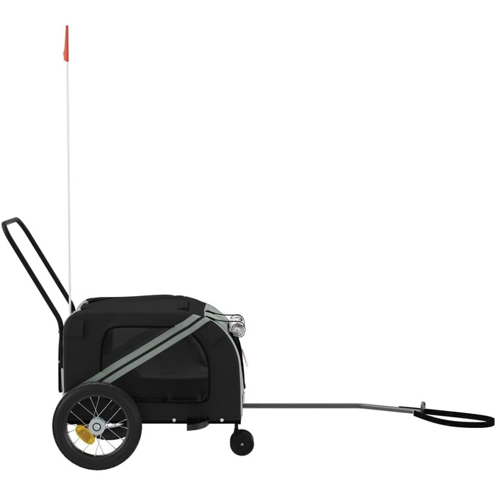 Причіп для велосипеда для собак Сірий та Чорний, Oxford-Gewebe та залізо, LH88839