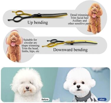 Професійна витончена кусачка для собак 7.5 дюймів з японської сталі 440C, для тонкої обрізки шерсті, зменшує товщину на 20-70%