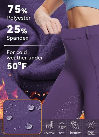 Спортивні штани для верхової їзди жіночі зимові Fleece, Vobesatz, з блискавками, XXL, фіолетовий