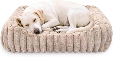 Килимок для кота, круглий лежак для тварин, лежанка у вигляді пончика, лежанка для собак, миючий, плюшевий, з неслизьким дном, м'який бортик (50 x 50 см) (70 x 70 x 20 см, Коричневий)