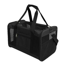 Транспортна переноска для собак та котів – складана, дихаюча, рюкзак | для подорожей, прогулянок, дому, чорна