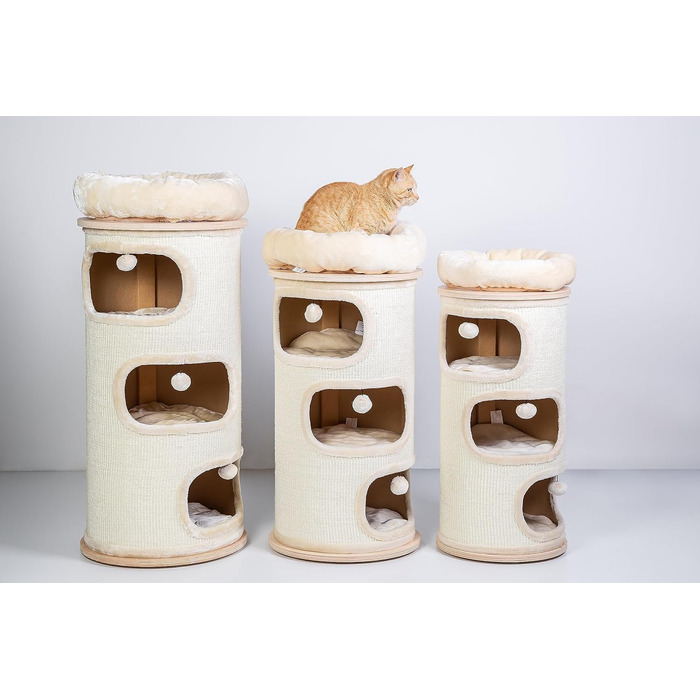 Кігтеточка-стійка Primrose Natural Paradise | З міцним сизалевим килимком | Кремовий | H 110 x Ø 49 см (XXL)