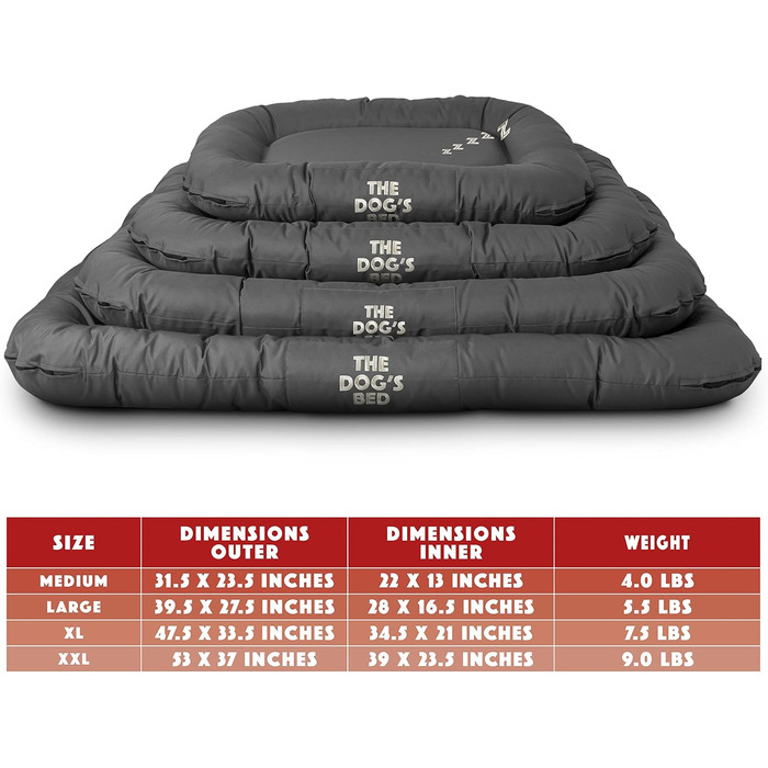 Преміум ортопедичне ліжко для собак, водовідштовхувальне, з ефектом пам'яті, знімні чохли, сірий колір (ZZZZZ), XL