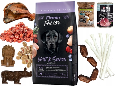 Корм для дорослих та літніх собак FITMIN Dog For Life Light Senior, 12 кг