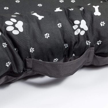 Водонепроникне лежанка для собак, лежанка-матрац з Codura, великі породи, чорний колір з білим візерунком, розмір XL (105 x 85 см)