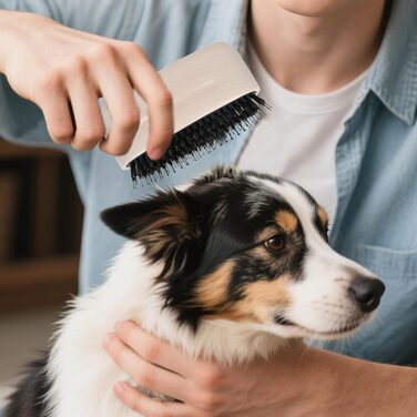 Професійна щітка для котів з випадаючими щетинками, для довгошерстих порід, цуценят та кошенят, щоденний догляд вдома та на вулиці, рекомендована ветеринарами, білий колір
