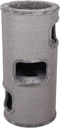 Драбина для котів Flamingo Enes S – Сіра, 56 см, Ø 42 см – Сизаль та плюш