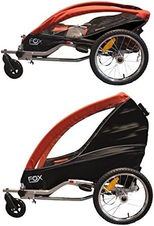 PAPILIOSHOP Fox – Дитяча коляска-велосипедний причіп 2-в-1, Jogger для 1 дитини, Легка та стабільна, Ідеальний як дитячий причіп (Зелений)