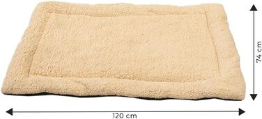 Лежак для собак і котів MaxxPet, 120x74 см, кремовий, подушка для домашніх тварин, зручне ліжко для собак та котів