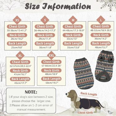 Пуловер для собак Х'юмараян - Бохо стиль, теплий пуловер для маленьких собак, святковий, з отвором для шлейки, сірий (XL)