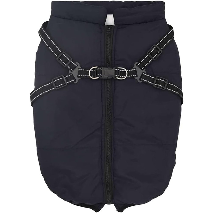 Водонепроникний дощовик для собак VidaXL, розмір L44, блакитний. З шлейкою. Теплий зимовий дощовик-куртка для собак, цуценят.