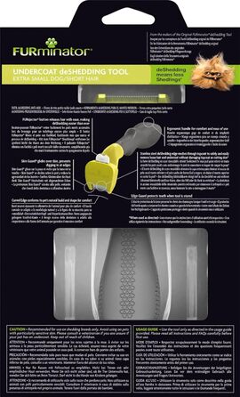 FURminator для собак XS: щітка для видалення підшерстка - покращене дизайну (Версія 2.0, для короткошерстих порід)