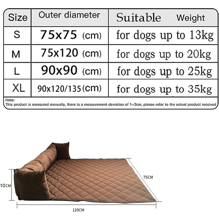 М'яке зручне ліжко-софа для котів та собак, водонепроникний чохол для ліжка, пральна собача підстилка, нековзне заспокійливе ліжко, зручні собачі килимки (90 x 90 см, світло-сірий) 90x90см світло-сірий