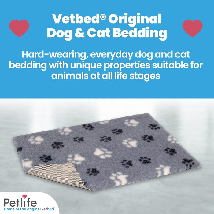 Vetbed Petlife антиковзке ліжко для собак середнє 100x75 см, сіре/чорне/біле, двошарове, машинне прання, тепле, для собак і цуценят, килимок у клітку, антиалергенне, для котів і собак