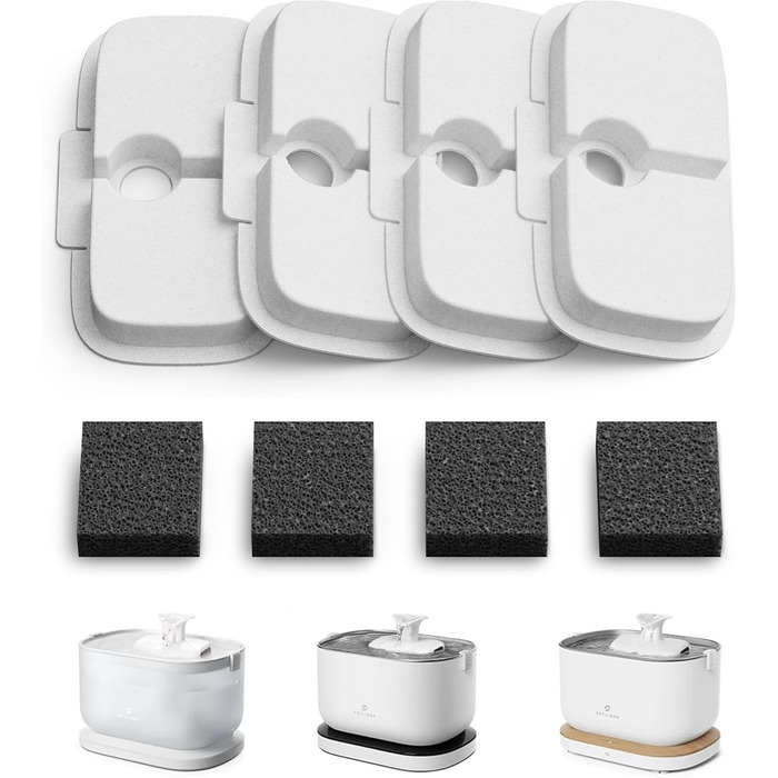 PETLIBRO фонтанчик для котів бездротовий з датчиком руху, легке очищення, модель Dockstream, акумулятор 5000mAh, тихий (23dB), BPA-free, 2 помпи, 4 фільтри