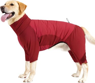 Водонепроникний зимовий теплий одяг для собак (L) - червоний. Теплий одяг для собак середніх та маленьких порід для прогулянок, походів, кемпінгу