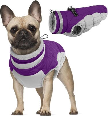 Теплий зимовий одяг для собак PUMYPOREITY: жилет для маленьких собак та цуценят, колір фіолетовий, розмір XS