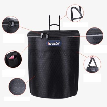 Кошик на кермо велосипеда, передній, складний | Кошик для велосипеда | Легкий монтаж, знімна корзина-сумка для самокатів, балансувальних велосипедів, собак, пікніків, покупок