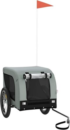 Трейлер для собак Oxford, сіро-чорний, 124x65x66 см, для маленьких собак та котів, модель 94000