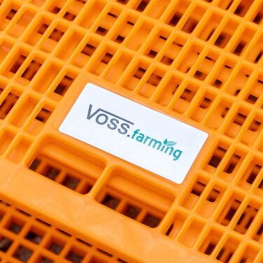 Транспортувальний ящик для птиці VOSS.farming, міцний, з розсувними дверима, для курей, качок, перепелів, оранжевий, 98x58x27 см