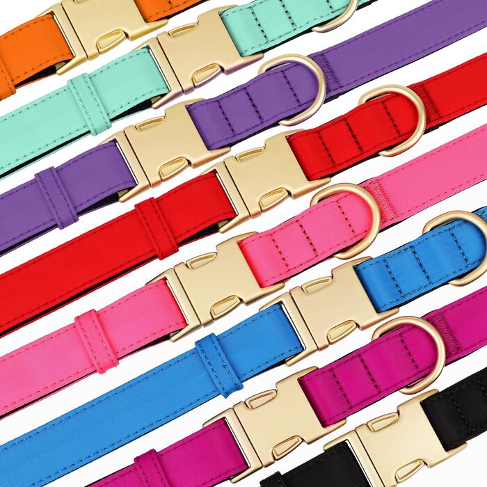 Нашийник для собак Didog з нейлону, м'який, з металевою застібкою-швидкої фіксації, чорний, розмір M (33-51 см)