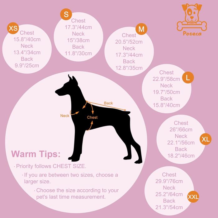 Теплий зимовий одяг для собак: водонепроникна та вітрозахисна куртка з флісу, з відбиваючими елементами, інтегрований поводок, рожевий, XS