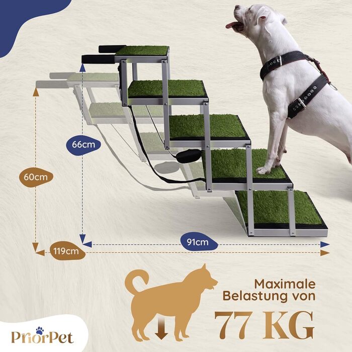 Сходинки для собак у машину: складані, 5 сходинок, до 77 кг, з антиковзким покриттям