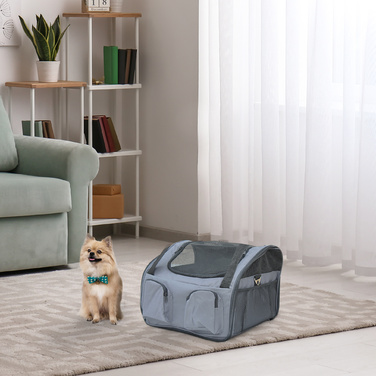 PawHut Dog Crate Автомобільна транспортна коробка Люлька Оксфорд сірий 41x34x30см для безпечної подорожі з собакою