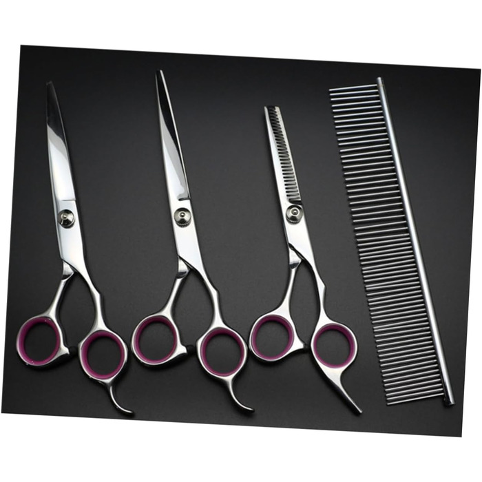 Набір для стрижки тварин Angoily: 4 частини (ножиці для собак та котів, гребінець, тканина)