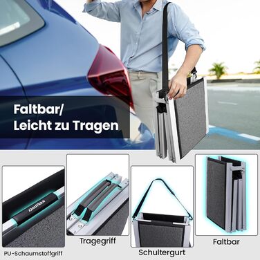 Східці для собак DAISTERN, розкладні, 170 x 44 см, з м'яким килимом, металевий каркас, для собак маленьких, середніх та великих порід