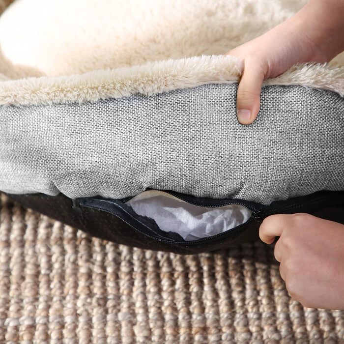 Кругле ліжко для собак та котів Feandrea, діаметр 75 см, сірий колір