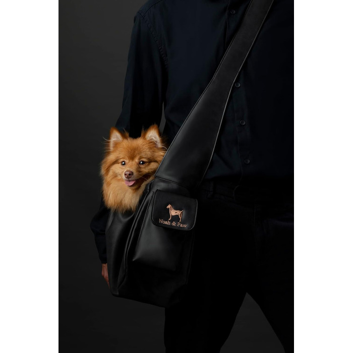 Сумочка для собак Noah & Paw для маленьких собак до 10 кг, з регульованим плечовим ременем, м'яким хутром, подвійною системою безпеки, з веганської шкіри