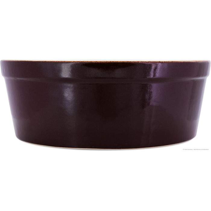 Велика важка миска для собак 3,8 л з кераміки 28x11 см, кормушка, коричнево-кремова