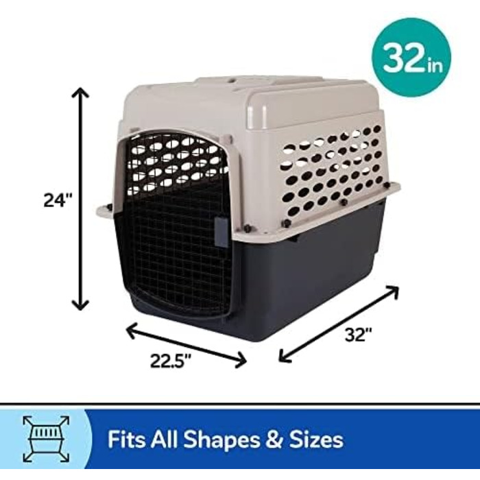 Переноска для собак Beeztees Varikennel №3, 81x57x60 см, бежево-чорна